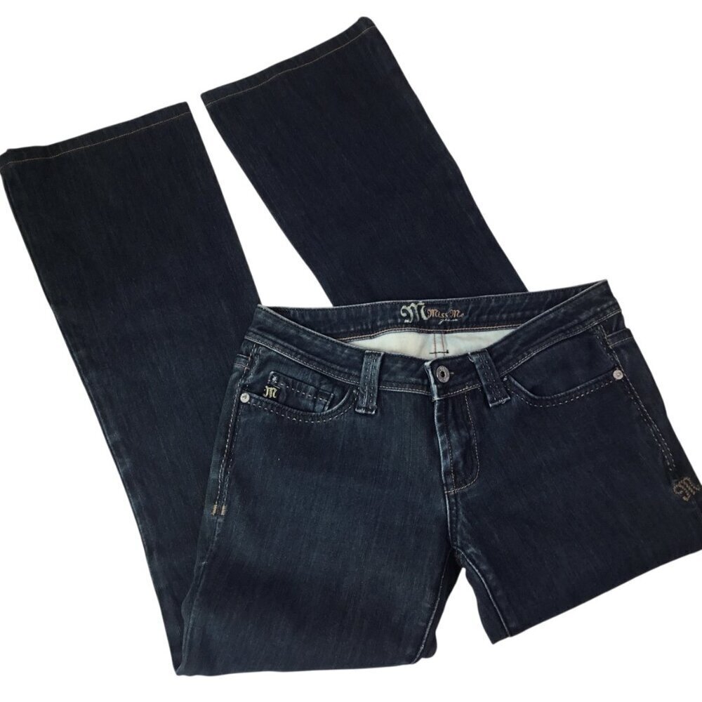 Miss Me Flare Jeans Size 28 JP4517 Thick Stitch Western Blue Denim Stretch
